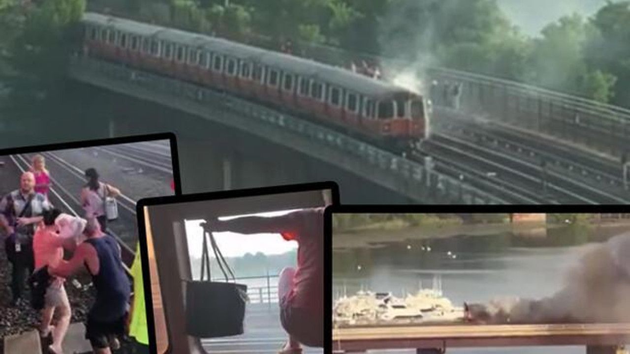 Tren köprünün üstünde alev aldı! Yolcular camlardan atladı