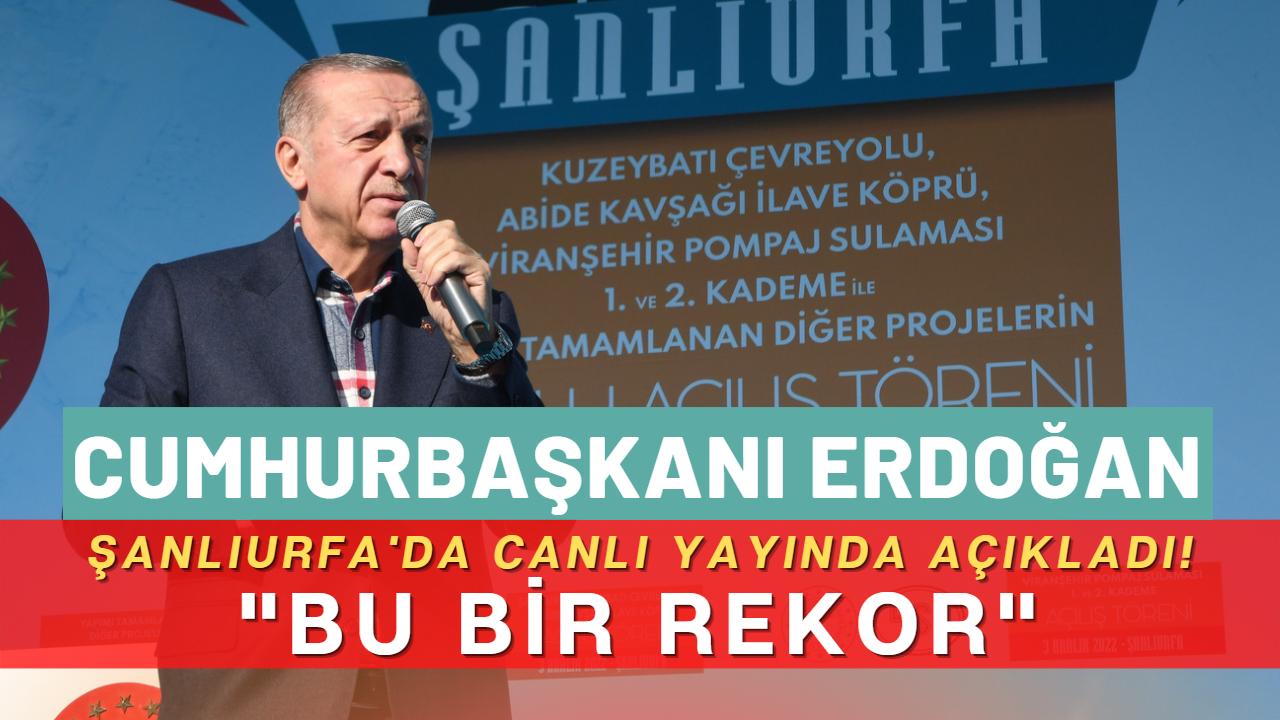 Cumhurbaşkanı Erdoğan canlı yayında açıkladı! "Bu Bir Rekor"