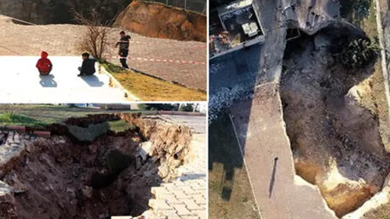 Depremin etkisi ile Gaziantep’te 3 dev çukur oluştu