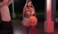 Eşinin giydiği gelinliği gören damat videosu viral oldu