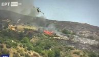 Yunanistan'daki yangını söndürmeye çalışan uçak düştü