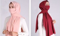 Tesettürlü kadınlara büyük kolaylık maskeli şal