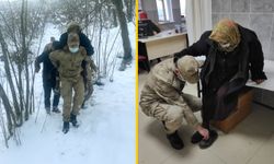 Giresun'un Dereli ilçesinde yaşlı kadının yardımına Jandarma koştu