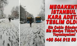 İstanbul'da trafik kar nedeniyle adeta durdu
