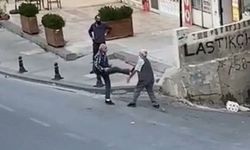 Ümraniye'de iki yaşlı amca sokakta kavga etti!
