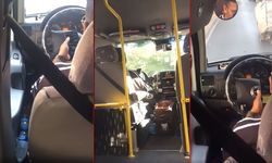 İstanbul Beylikdüzü'nde bir minibüs şoförü seyir halinde sürekli mesajlaşıp, yolcuları tersledi