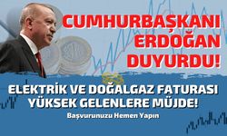 Elektrik ve doğalgaz faturası yüksek gelenlere müjdeli haberi Erdoğan duyurdu! Hemen başvurunuzu yapın