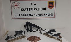 Kayseri'de evin bahçesinde gömülü uzun namlulu silah ve 4 tabanca ele geçirildi