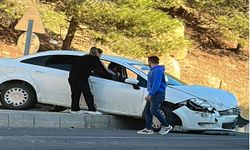 Mardin'de giriş yolunda trafik kazası: 1 yaralı