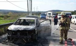 İstanbul Pendik’te kiralık araç alev alev yandı