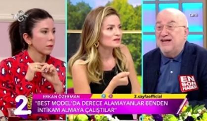 Erkan Özerman ve 2.Sayfa sunucuları canlı yayında birbirlerine girdiler