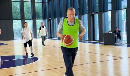 Cumhurbaşkanı Erdoğan'ın basketbol oynadığı anlar