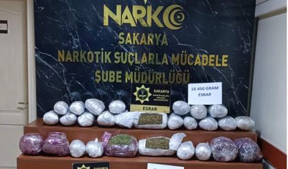 Sakarya'da 19 kilogram uyuşturucu ele geçirildi: 2 gözaltı