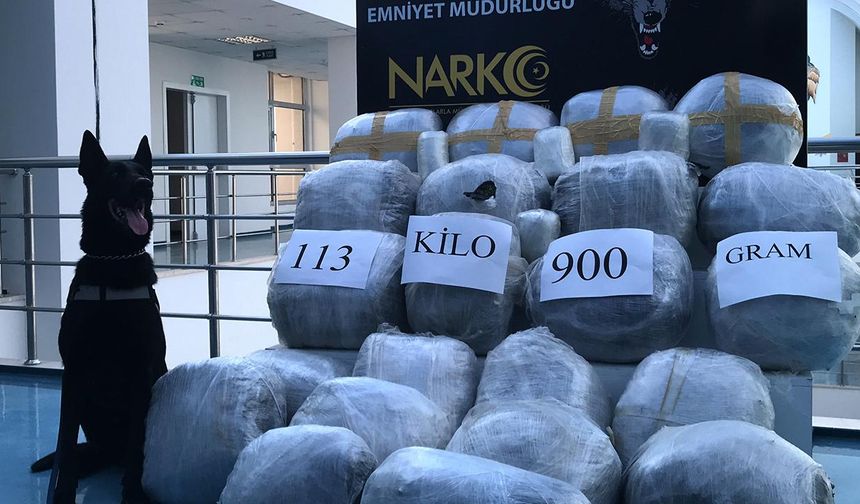Adana'da şüpheli bir kamyonette 113 kilo 900 gram esrar ele geçirildi
