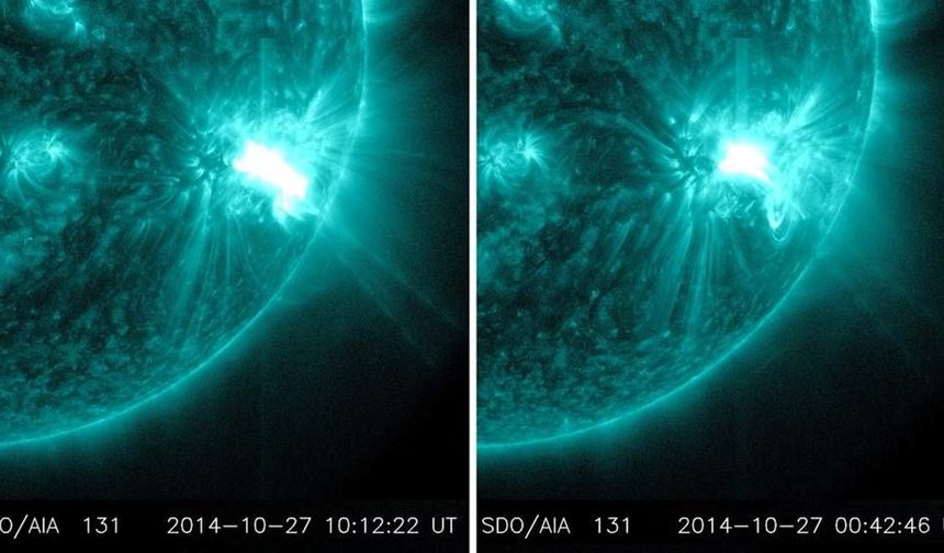 NASA VERİLERİ İNCELENDİ
Yeni bir Güneş Fırtınası tehlikesi yaşanıyor. Güneş'in üzerindeki AR2987 adındaki leke C sınıfı Güneş püskürtüsü geliyor.
Güneş patlaması olarak da bilinen bu olay nedeniyle büyük miktarlarda plazma Dünya'ya doğru hareket ediyor. Uzay hava fizikçisi Dr. Tamitha Skov, NASA ve NOAA (ABD Ulusal Okyanus ve Atmosfer Dairesi) verilerini inceledi.
Skov, Twitter'dan kesinti uyarısında bulundu. Radyo kararmasının büyük bir ihtimalle yaşanmayacağını söyleyen Dr. Skov, amatör radyoların ve GPS kullanıcıların güneş fırtınasından etkilenebileceğini belirtti.