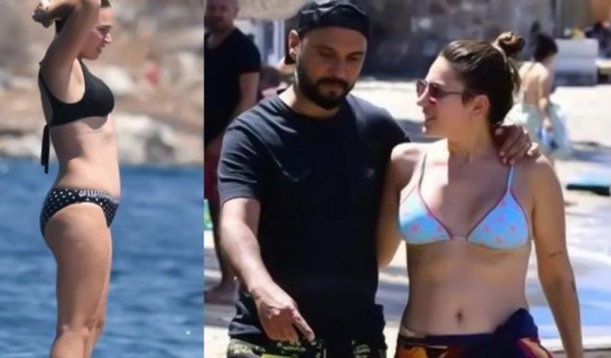 Buse Varol'un bikinili halleri Bodrum'da objektiflere yansıdı! Kilolu hali dikkat çekti!