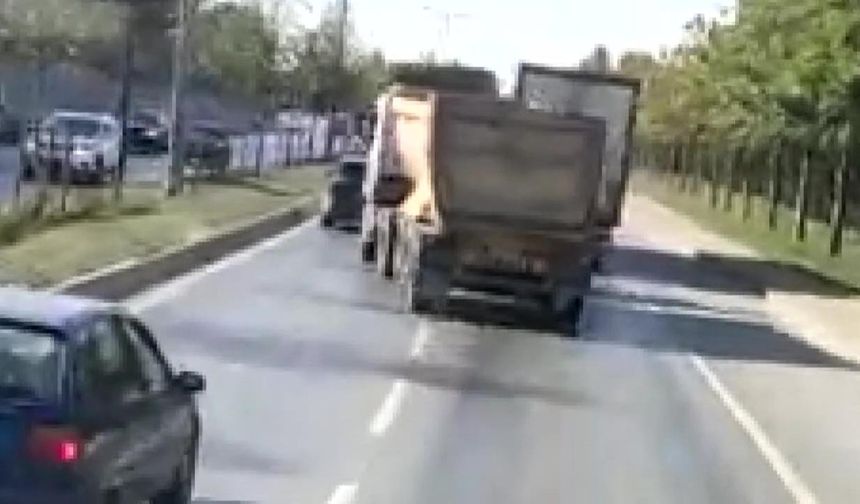 İstanbul Başakşehir'de makas atan kamyon şoförüne ceza kesildi