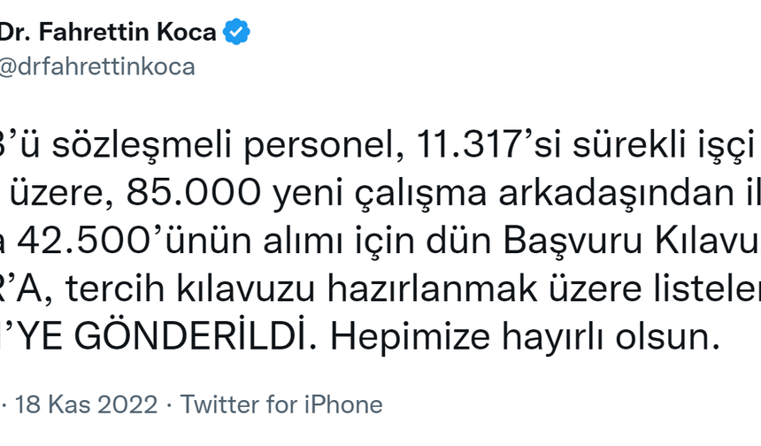 Bakan Koca yaptığı açıklamasından başvuru kılavuzunu ve tercih kılavuzlarını İŞKUR ve ÖSYM’ye gönderdiklerini belirtti. İşte merak edilenler: