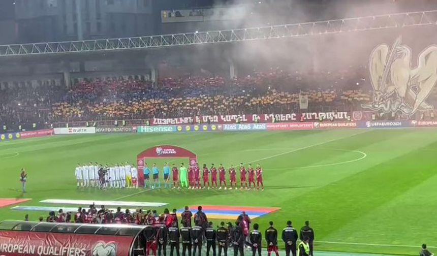 Ermenistan - Türkiye maçı öncesi okunan milli marşımız ıslıklandı