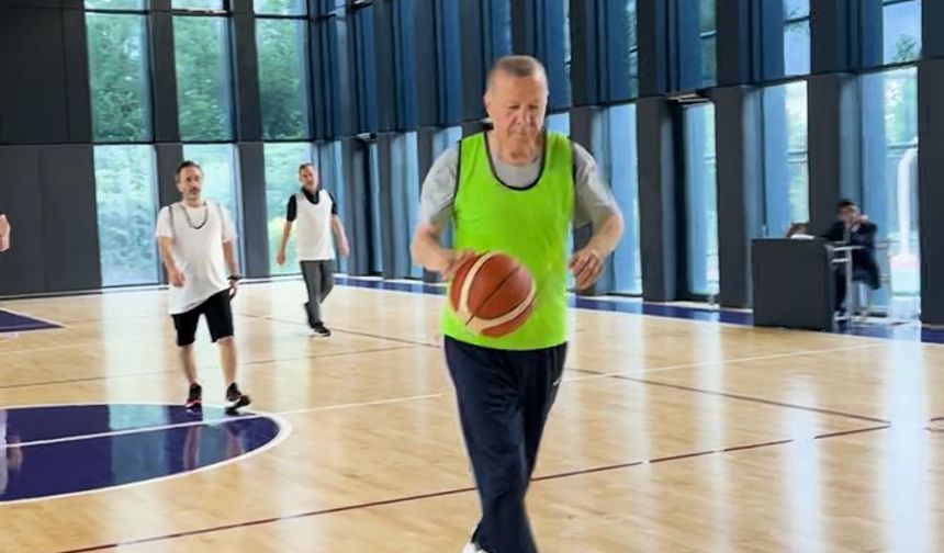 Cumhurbaşkanı Erdoğan'ın basketbol oynadığı anlar