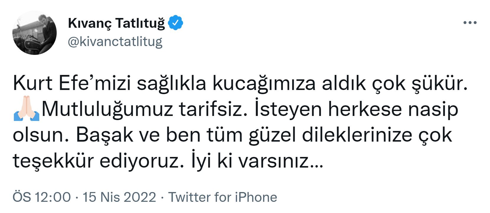 kıvanç tatlıtuğ kurt efe tweeti