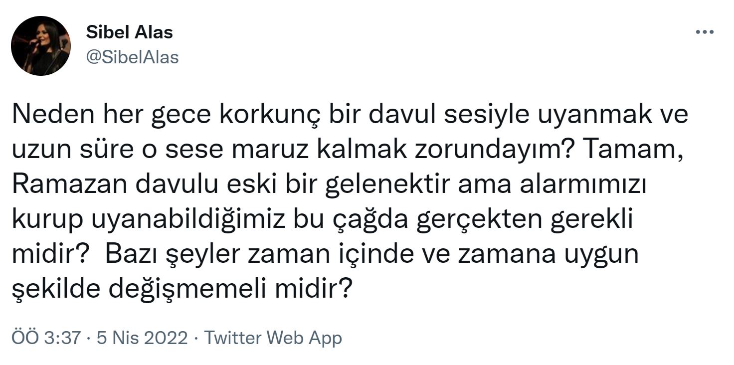 sibel alaş ramazan tweeti