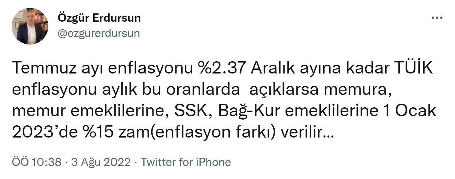 Özgür Erdursun tweet