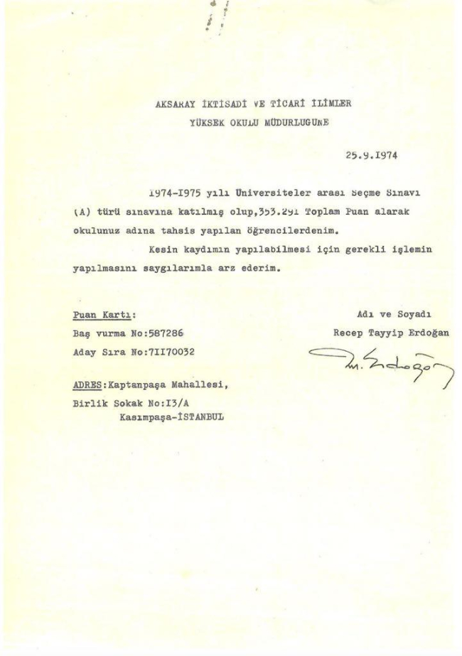 Cumhurbaşkanı Erdoğan Diploma 1
