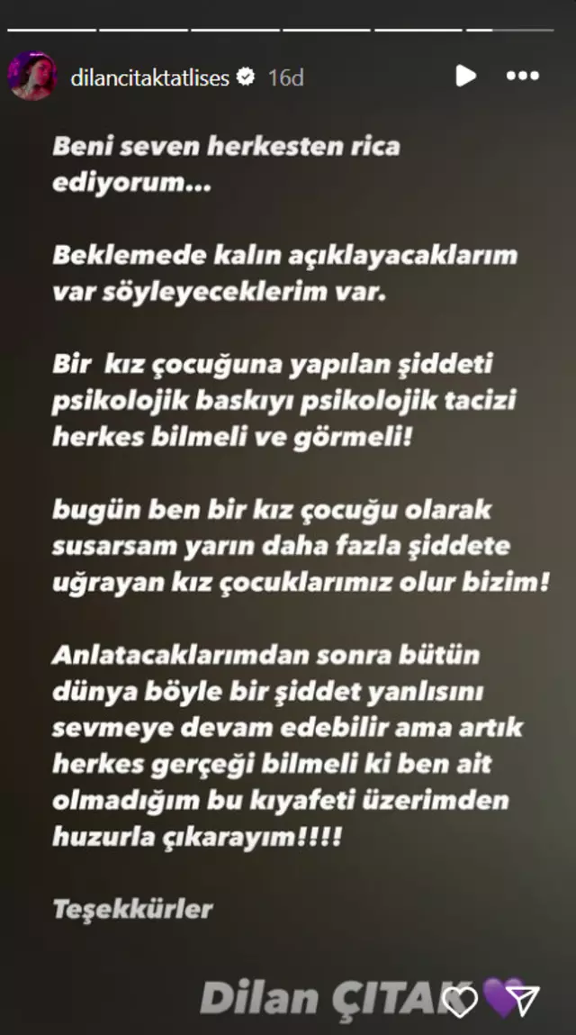 Di̇lan Çitak Açiklama