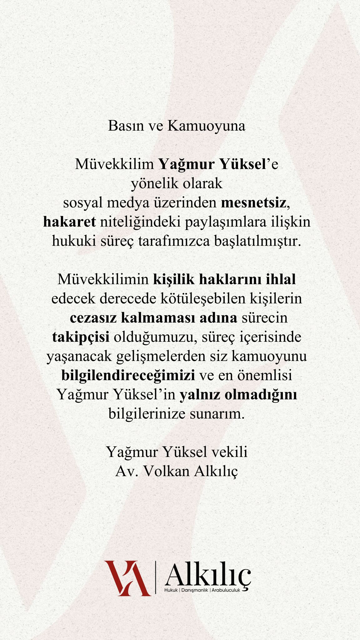 Yağmur Yüksel Basın Açıklaması