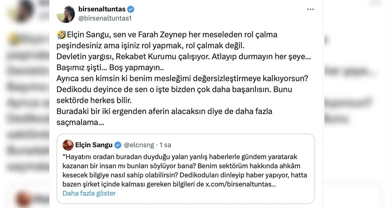 Elçin Sangu Bir Sen Altuntaş Tartışması